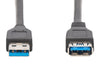 1.8m Black USB 3.0 Type-A Male to Female Extension Cable