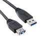 1.8m Black USB 3.0 Type-A Male to Female Extension Cable