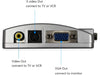 15-pin DE-15 RGB VGA to Composite (CVBS) RCA and S-Video Video Converter