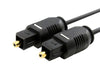 1m Black Optical SPDIF TOSLINK Digital Audio Cable - 2.2mm OD, High Fidelity