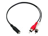 3.5mm Female stereo socket to 2x Male RCA plug cable cord lead