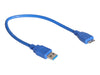 30cm Blue USB 3.0 Type-A Male USB to Micro-B SuperSpeed USB Cable