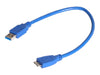 30cm Blue USB 3.0 Type-A Male USB to Micro-B SuperSpeed USB Cable