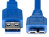 30cm Blue USB 3.0 Type-A Male USB to Micro-B SuperSpeed USB Cable