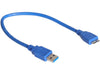 30cm Blue USB 3.0 Type-A Male USB to Micro-B SuperSpeed USB Cable