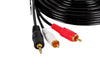 10 Meter 3.5mm Male stereo headphone audio plug to 2x RCA Male plug cable