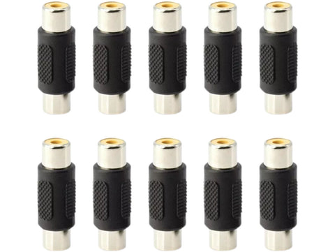 RCA Female to Female Audio Video Joiner 10-Pack – Durable AV Adapter for Home Theater & DIY Electronics NZ