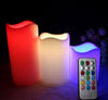 3 Piece Colour LED Candle Set with Remote Control