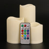 3 Piece Colour LED Candle Set with Remote Control