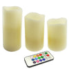 3 Piece Colour LED Candle Set with Remote Control