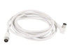 3m White Male to Male PAL RF Cable