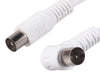 3m White Male to Male PAL RF Cable