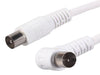 3m White Male to Male PAL RF Cable