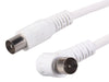 3m White Male to Male PAL RF Cable