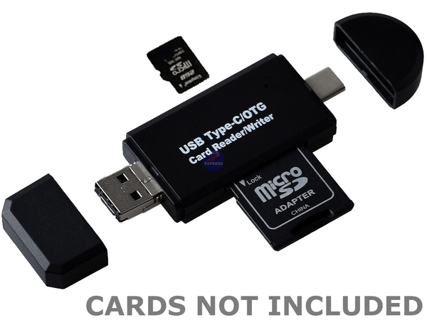 3 in 1 Multi-function USB Type-C / USB / Micro USB / OTG SD Card Reader  Writer